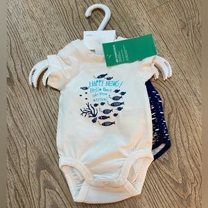 Baby newborn fish onesie short and hat summer set